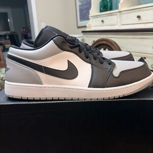 Air Jordan 1 Low Shadow Toe Men's Size 18 Black White Grey Gray Nike AJ New Rare